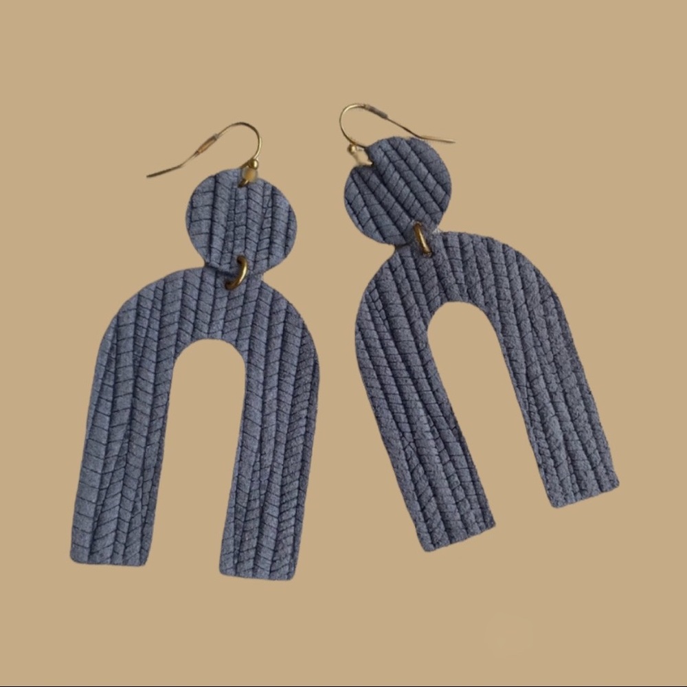 Gray Boho Rainbow Earrings
